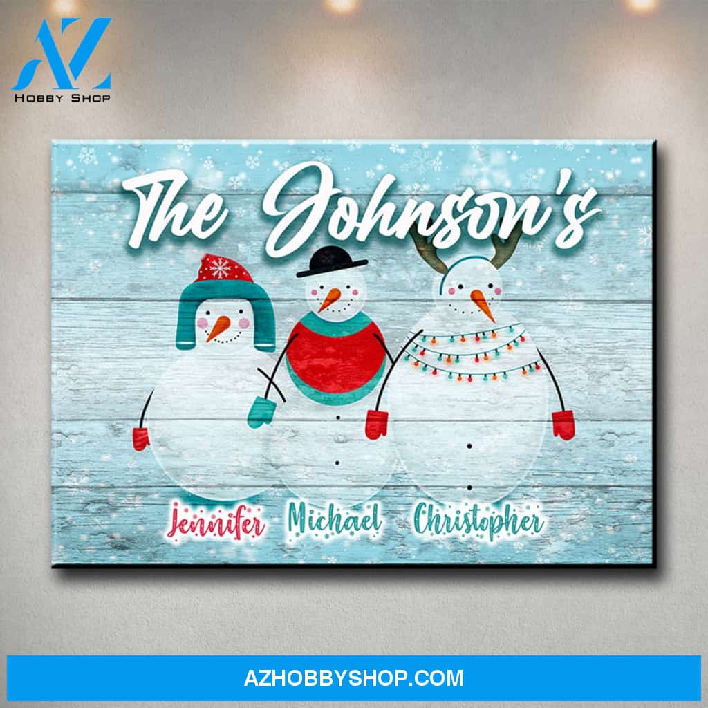 Snow Family Multi-Names Premium Canvas