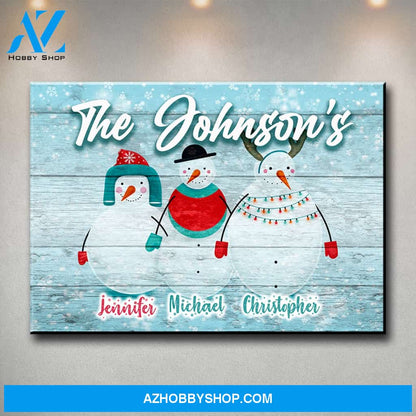 Snow Family Multi-Names Premium Canvas
