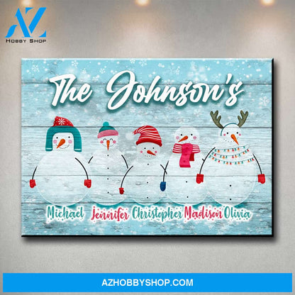 Snow Family Multi-Names Premium Canvas
