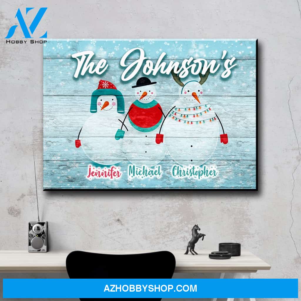 Snow Family Multi-Names Premium Canvas