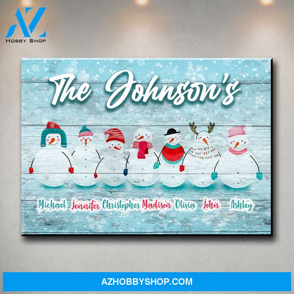 Snow Family Multi-Names Premium Canvas