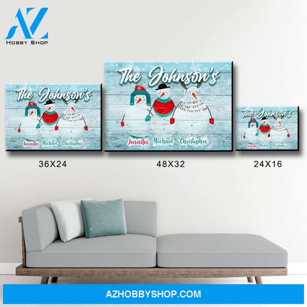 Snow Family Multi-Names Premium Canvas