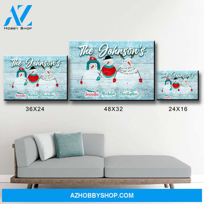 Snow Family Multi-Names Premium Canvas