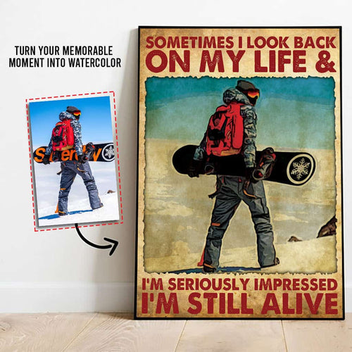 Snowboarding Photo Personalized Poster, Frame, Canvas Tpp1215A03Sa