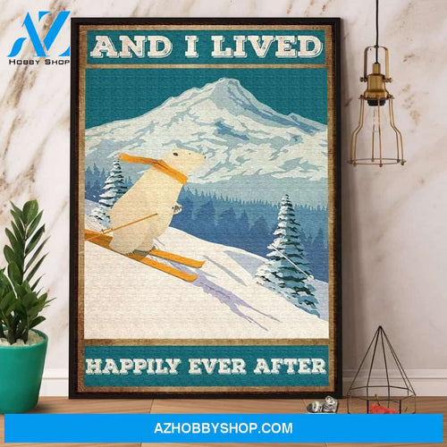 Snowboarding Polar Beer And I Lived Happily Ever After Canvas And Poster, Wall Decor Visual Art