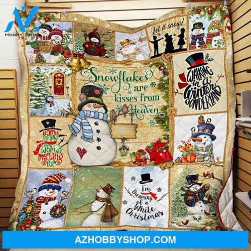 Snowflakes Are Kisses From Heaven Fleece Blanket Christmas Fleece Blanket Christmas Throw Fleece Blanket
