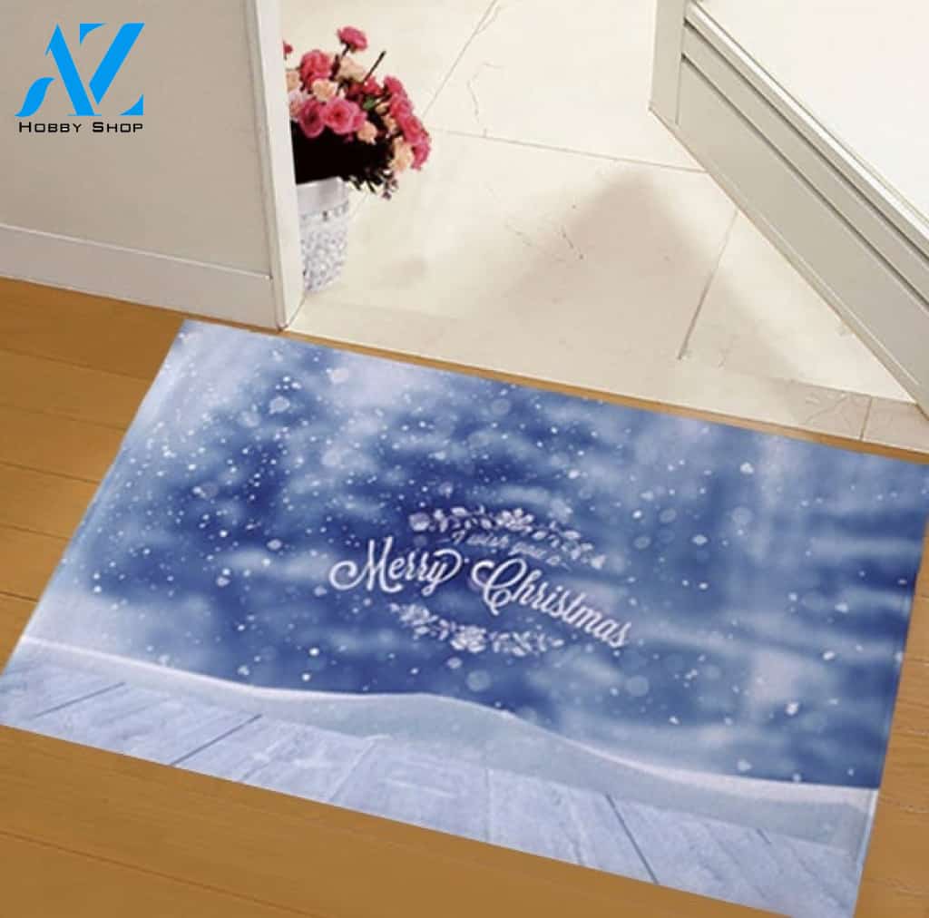 Snowflakes Merry Christmas Doormat Welcome Mat Housewarming Gift Doormat Welcome Mat Housewarming, Gift For Home Decor Funny Doormat Gift Idea