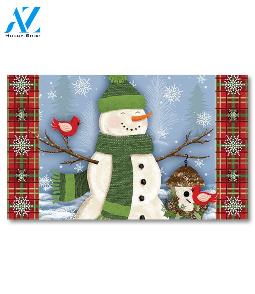 Snowman & Birds Doormat - 18" x 30"