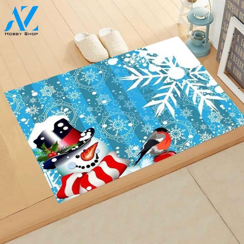 Snowman Christmas Fluffy Indoor Doormat Entryway Floor Mat Doormat Rug Welcome Mat House Warming Home Decor Gift Idea