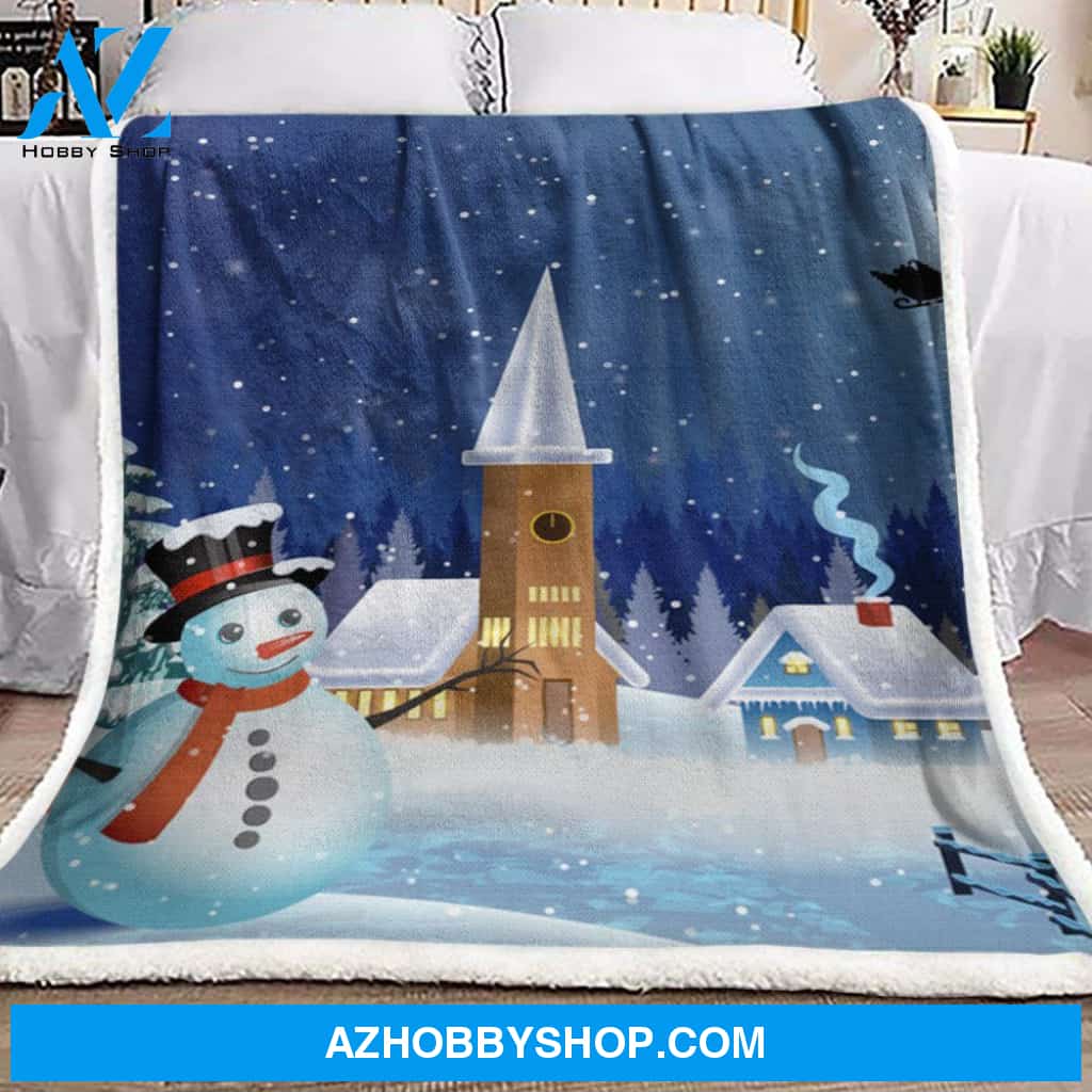 Snowman Fleece Blanket Home Decor Bedding Couch Sofa Soft and Comfy Cozy Gift For Winter Lover, Gift For Friend Family