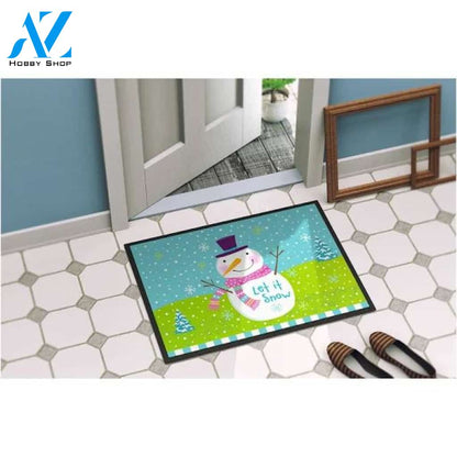 Snowman Let It Snow Doormat Welcome Mat Housewarming Gift Home Decor Funny Doormat Gift Idea For Friend Happy Winter Gift Ideas