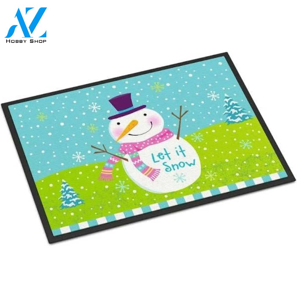 Snowman Let It Snow Doormat Welcome Mat Housewarming Gift Home Decor Funny Doormat Gift Idea For Friend Happy Winter Gift Ideas