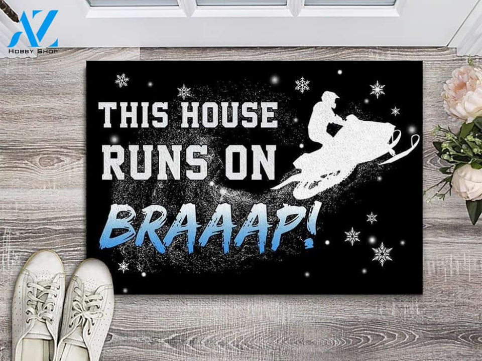 Snowmobile Braaap Doormat | Welcome Mat | House Warming Gift