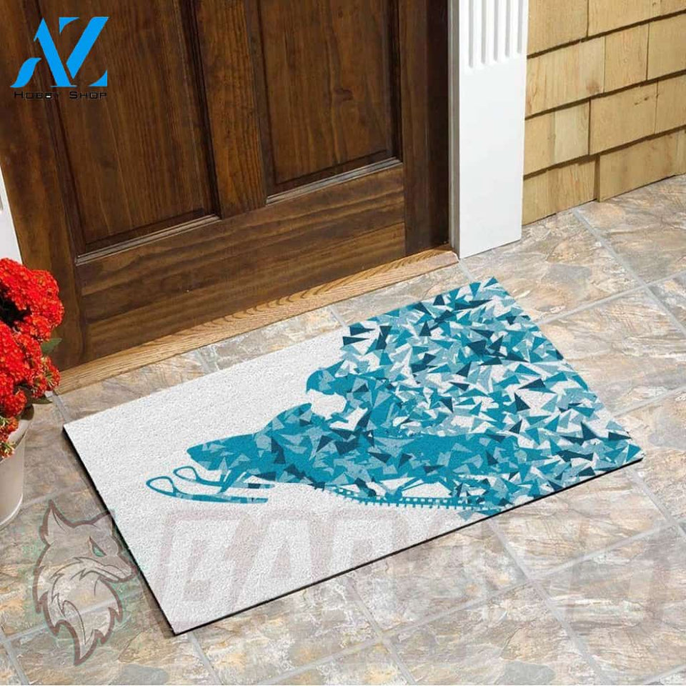Snowmobile Puzzle Pieces Doormat | Welcome Mat | House Warming Gift