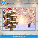 Snowy Christmas Multi-Name Premium Canvas