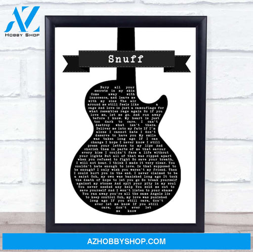 Snuff Black And White Guitar Song Lyric Canvas And Poster, Canvas Prints, Vintage Posters