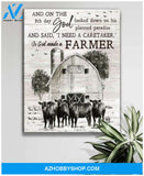 So God Made A Farmer Cow Premium Canvas Wall Art, Wall Decor Visual Art