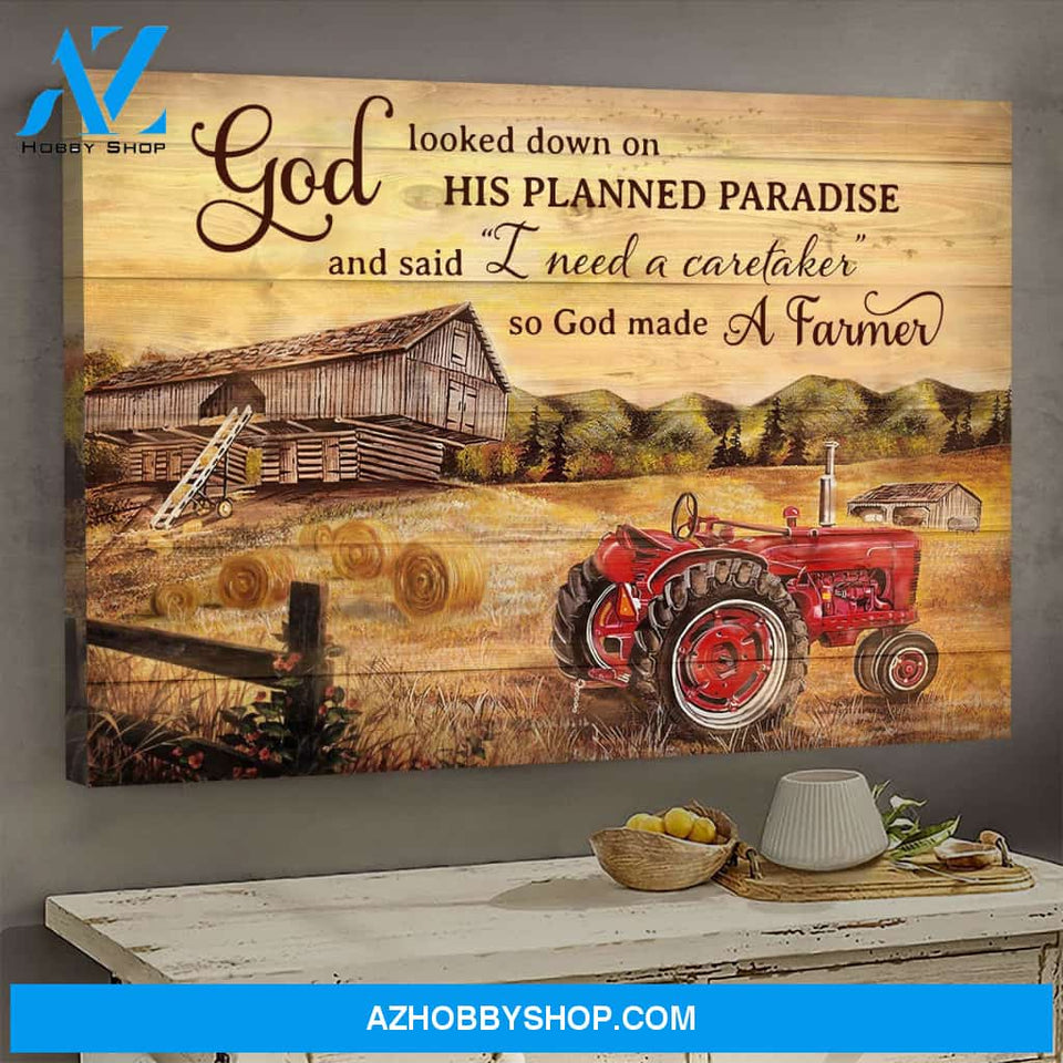 So God made a farmer Jesus Landscape Canvas Prints - Wall Art