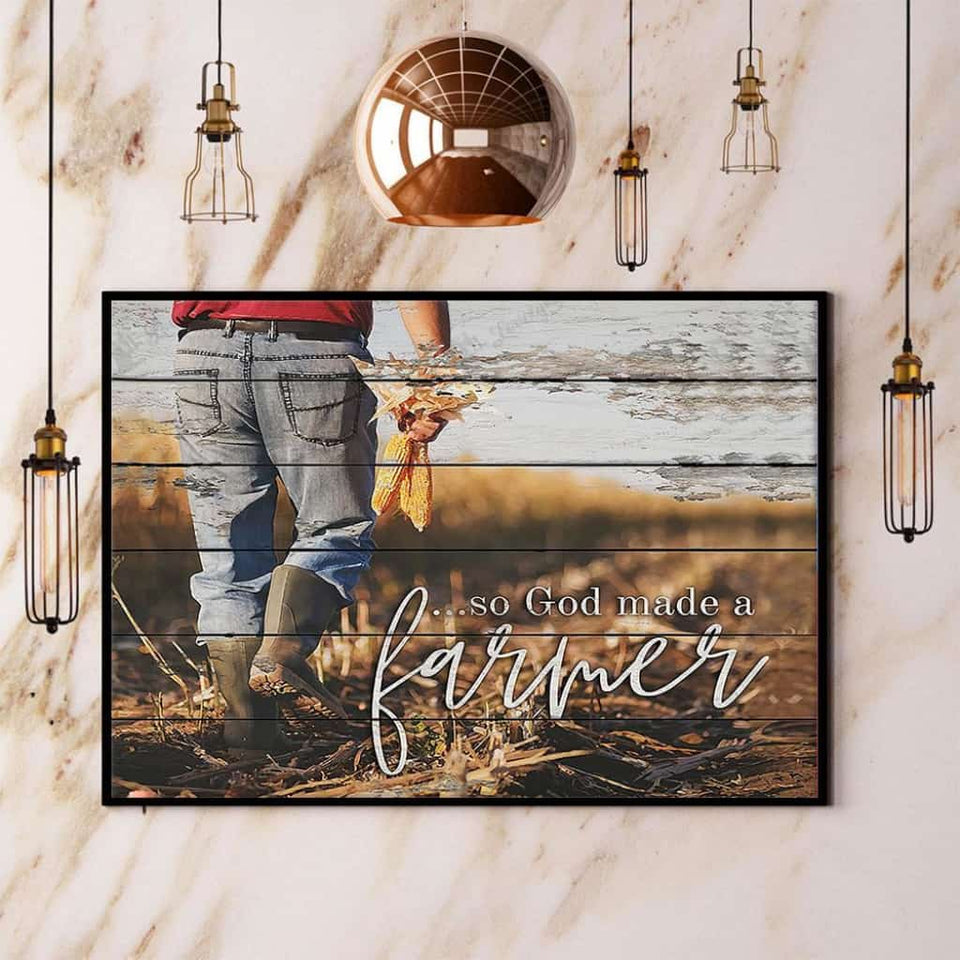So God Made A Farmer Paper Poster No Frame Matte Canvas Wall Decor