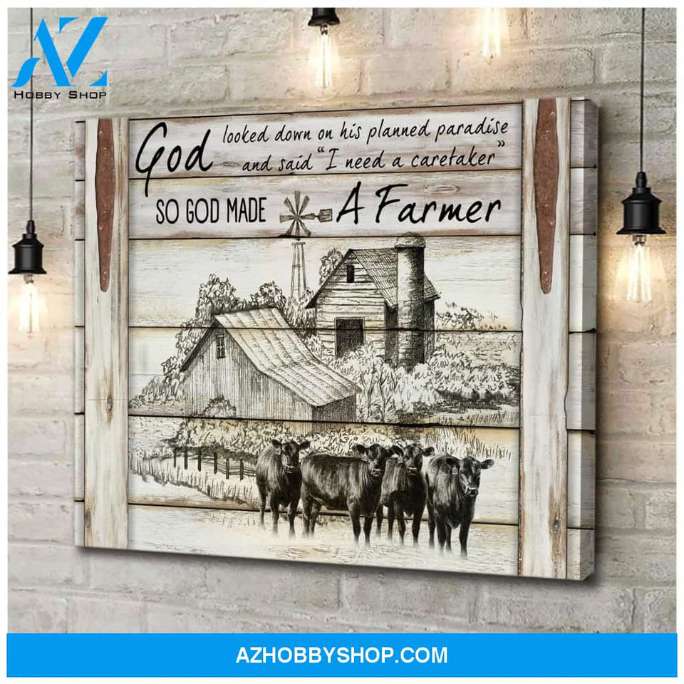 So God Made A Farmer Wall Art Canvas