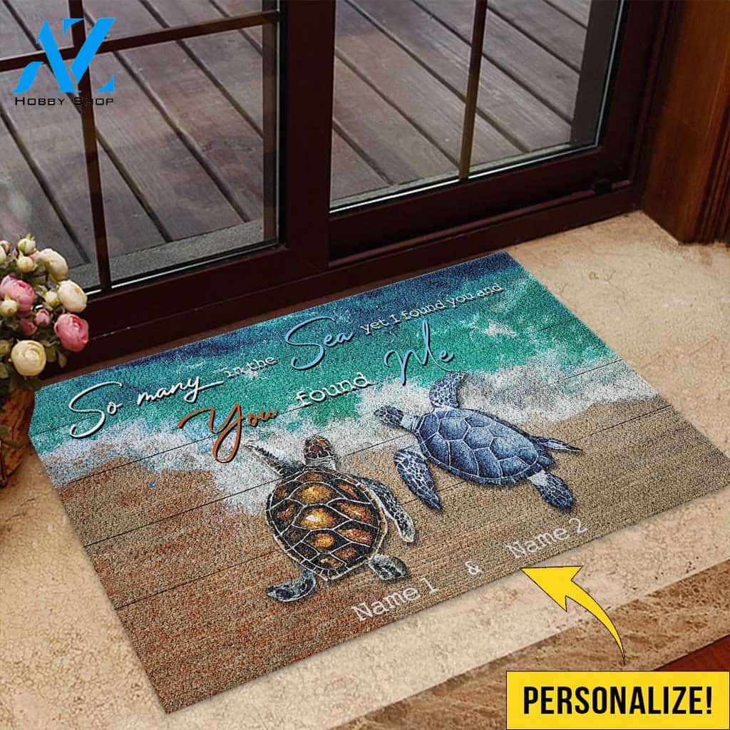 So Many In The Ocean - Turtle Personalized Doormat