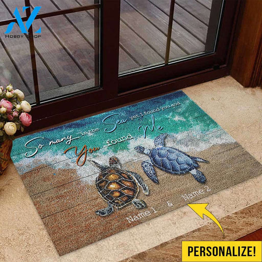 So Many In The Ocean - Turtle Personalized Doormat