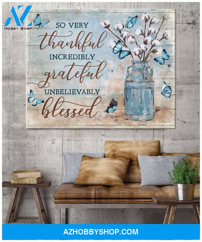So Many Thankful Butterfly 2 Wall Art Canvas