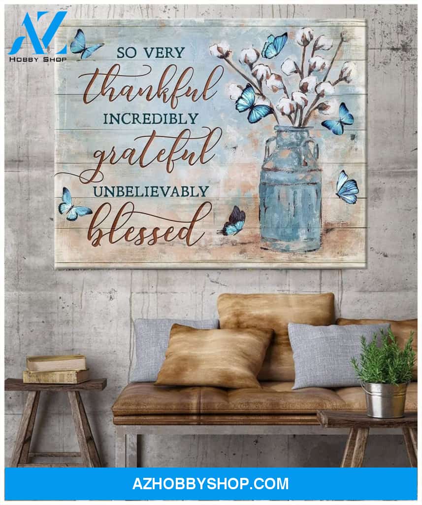 Zalooo So Many Thankful Butterfly 2 Wall Art Canvas