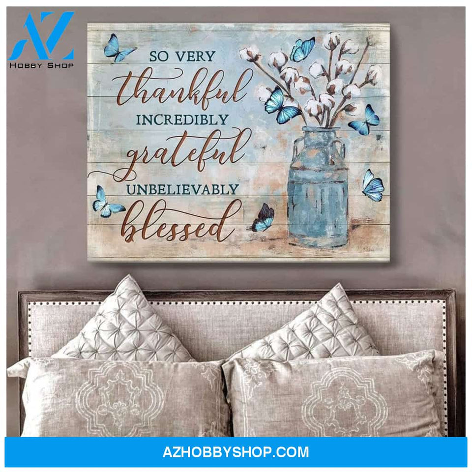 So Many Thankful Butterfly 2 Wall Art Canvas