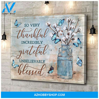 So Many Thankful Butterfly 2 Wall Art Canvas