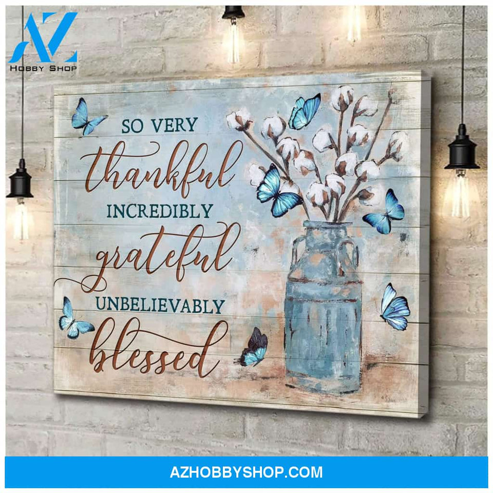 So Many Thankful Butterfly 2 Wall Art Canvas