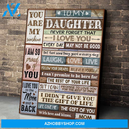 So Proud Of You - Special Gift For Daughter Canvas Print Wall Art - Matte Canvas