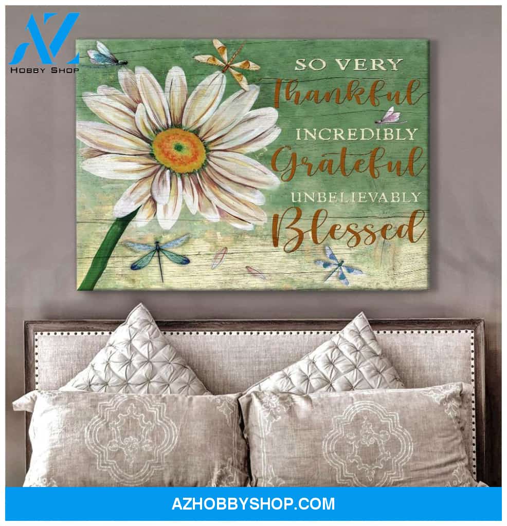 So Very Thankful Dragonfly Wall Art Canvas