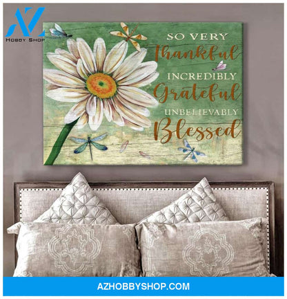 So Very Thankful Dragonfly Wall Art Canvas