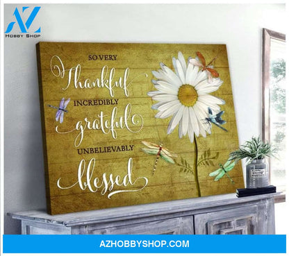 So Very Thankful Dragonfly Wall Art Canvas