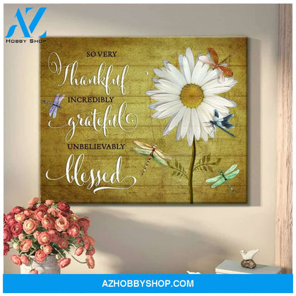 So Very Thankful Dragonfly Wall Art Canvas