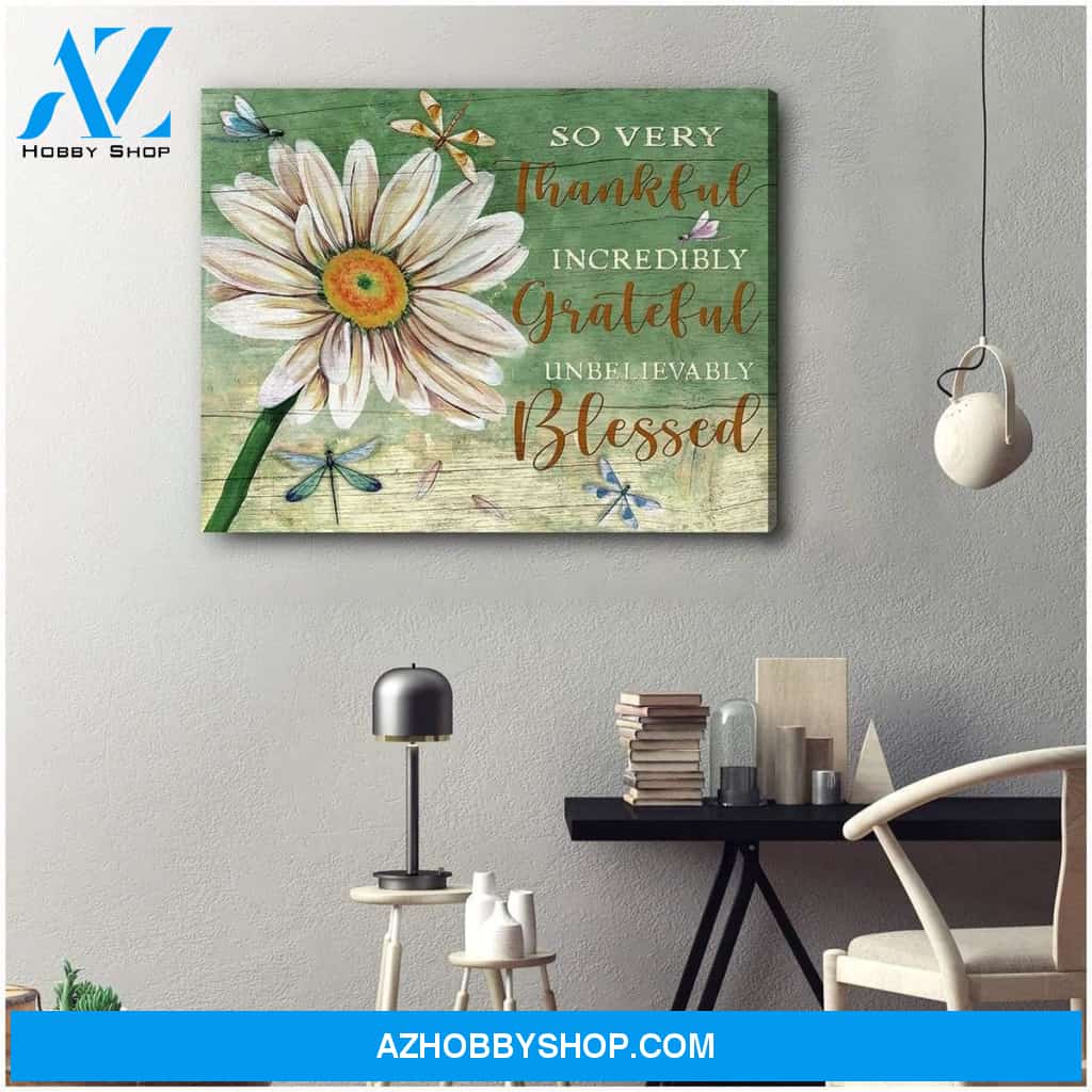 So Very Thankful Dragonfly Wall Art Canvas