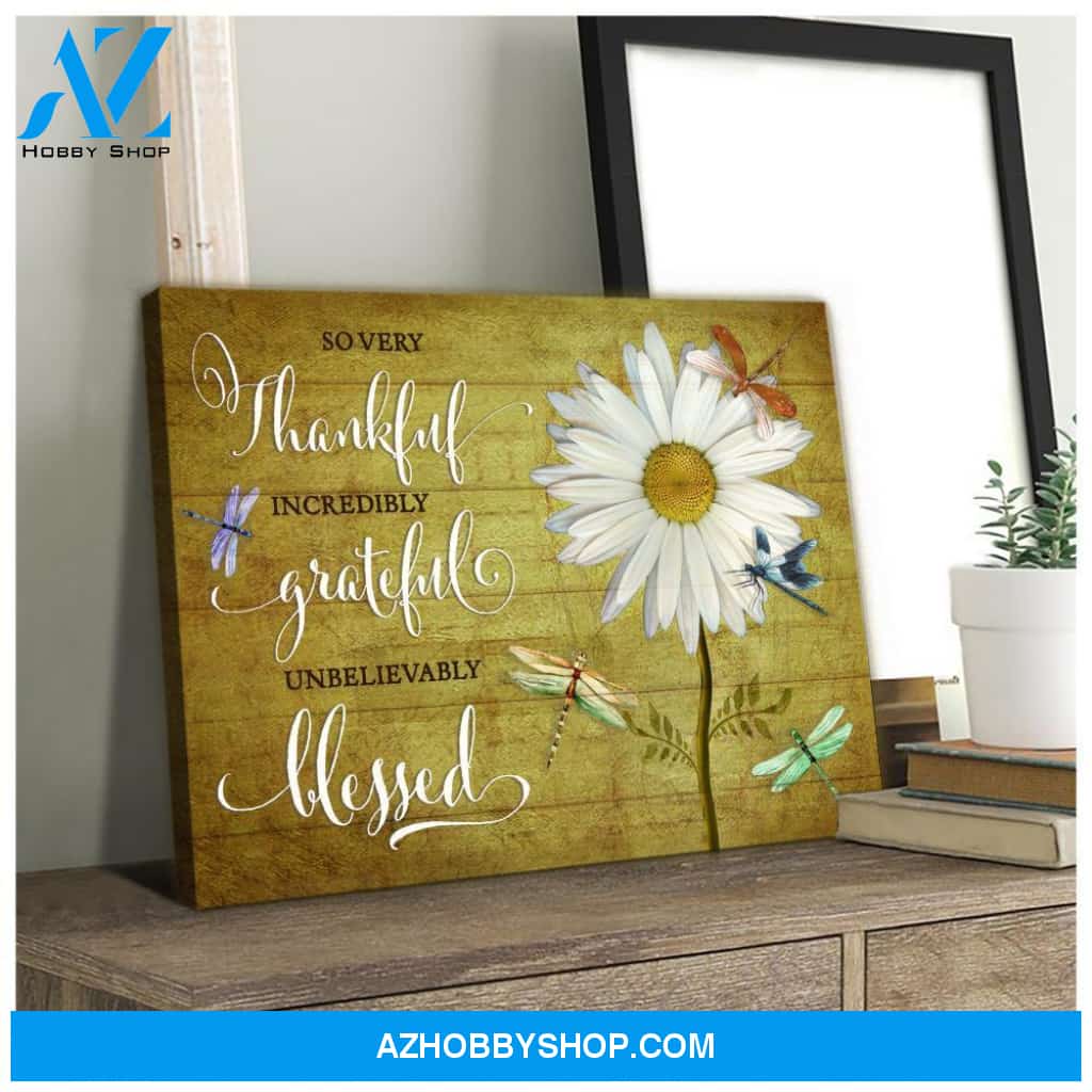 So Very Thankful Dragonfly Wall Art Canvas