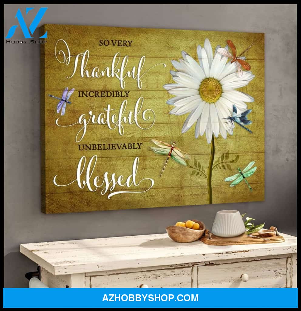 So Very Thankful Dragonfly Wall Art Canvas