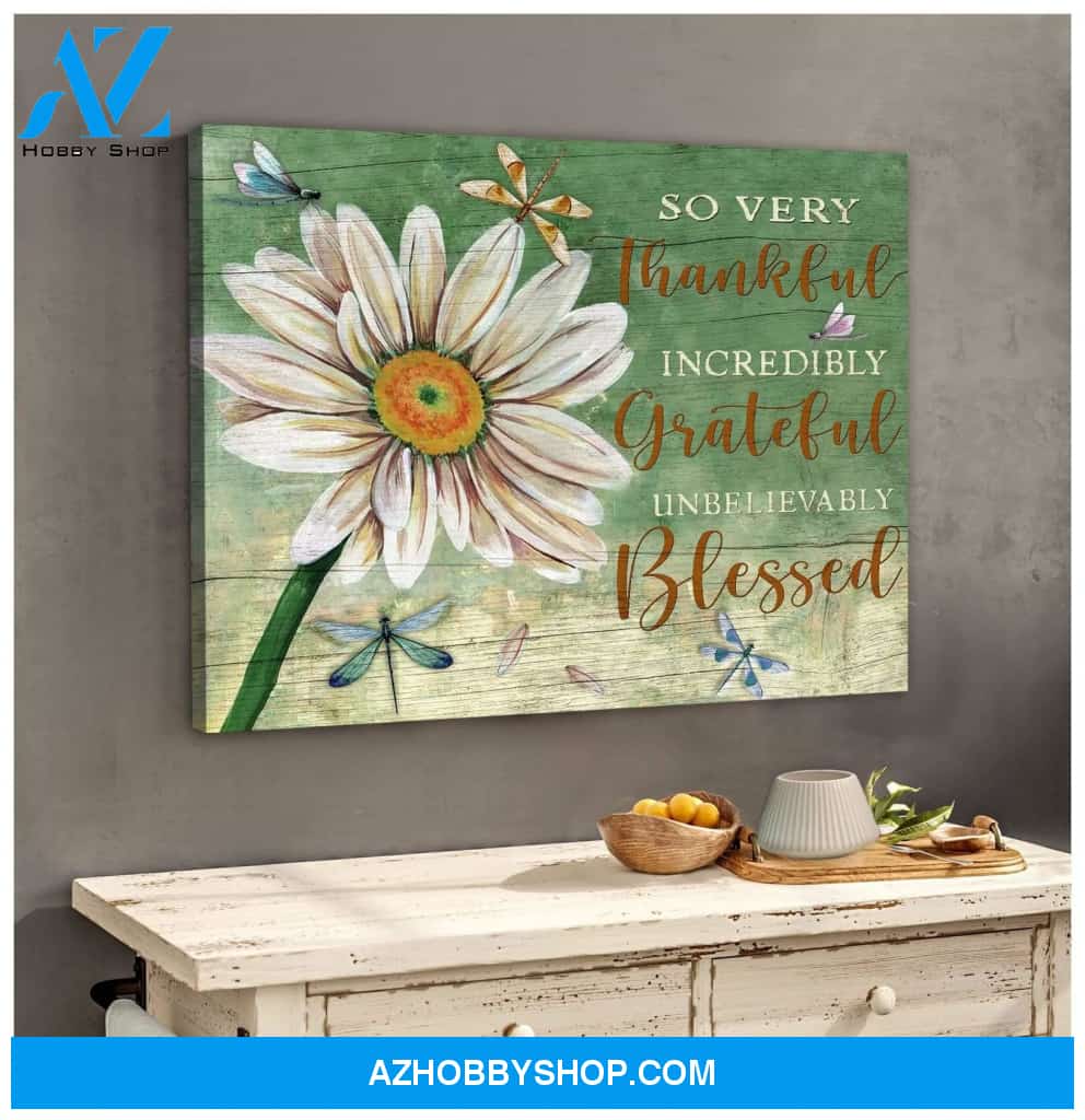 So Very Thankful Dragonfly Wall Art Canvas