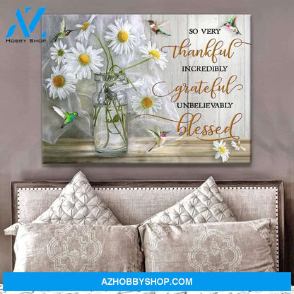 So Very Thankful Hummingbird Wall Art Canvas