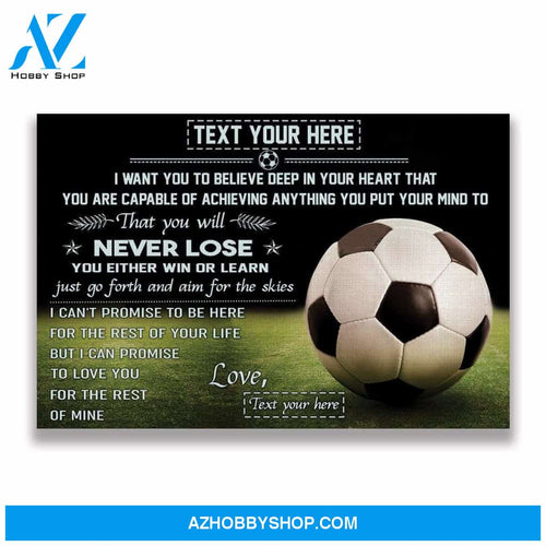 Soccer custom canvas prints - To my son