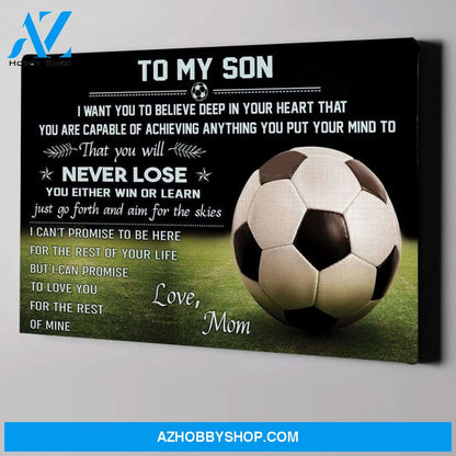 Soccer custom canvas prints - To my son