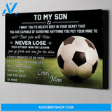 Soccer custom canvas prints - To my son