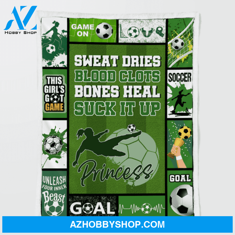 Soccer Sweat Dries Blood Clots Blanket Gift For Soccer, Gift For Friend Family 