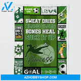 Soccer Sweat Dries Blood Clots Blanket Gift For Soccer, Gift For Friend Family 