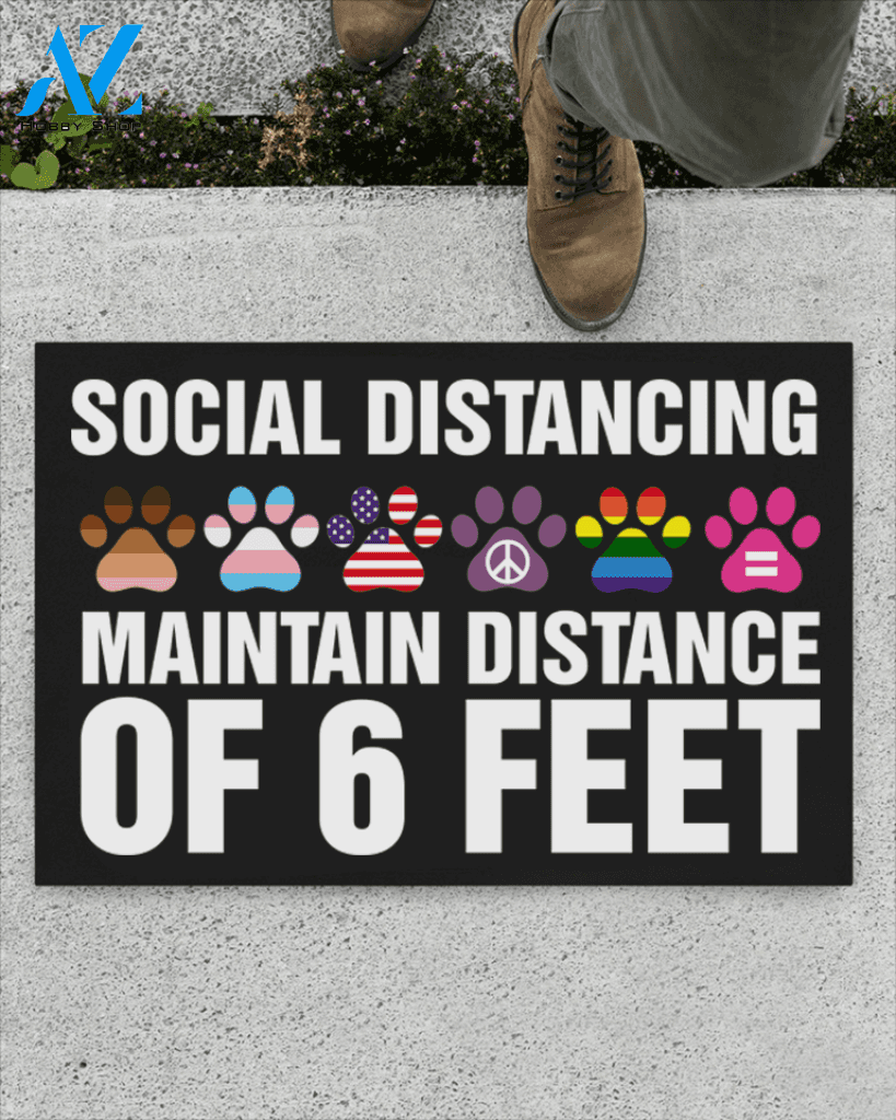 Social Distancing Maintain Distance Of 6 Feet Doormat | Welcome Mat | House Warming Gift