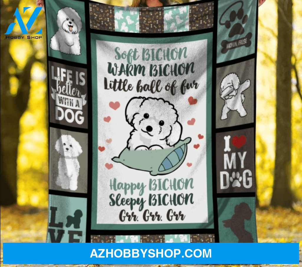 Soft Bichon Warm Bichon Little Ball Of Fur Blanket Gift For Dog Lover Birthday Gift Home Decor Bedding Couch Sofa Soft and Comfy Cozy