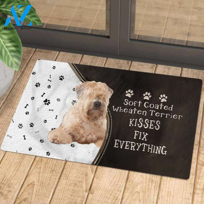 Soft Coated Wheaten Terrier Kisses Fix Everything Doormat