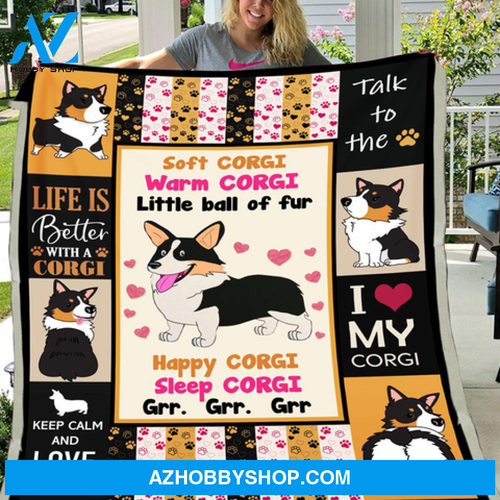 Soft Corgi Warm Corgi Little Ball Of Fur Happy Corgi Sleep Corgi Fleece Blanket Gift For Dog Lovers Gift For Friend Family 
